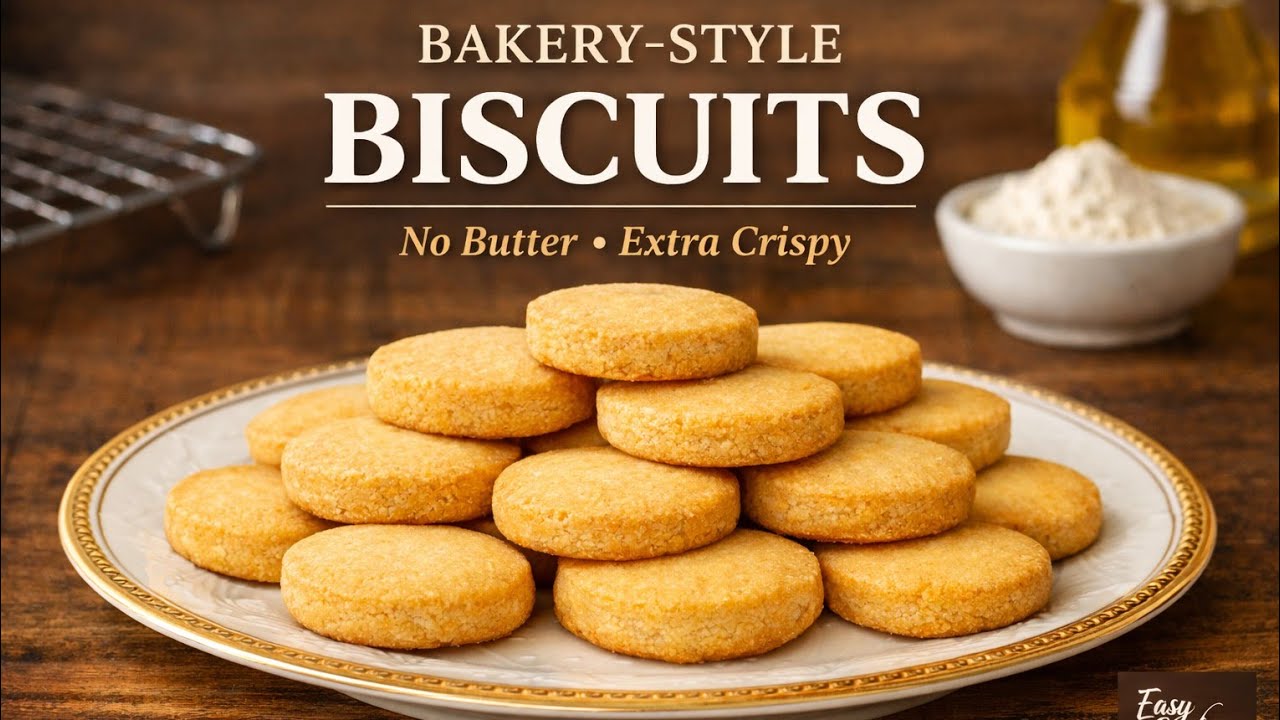 Bakery-Style Crispy Biscuits | Tea-Time Cookies | Easy  Biscuit Recipe 