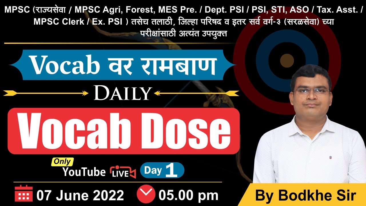 Vocab Dose - 1  ( By  Balasaheb Bodkhe )