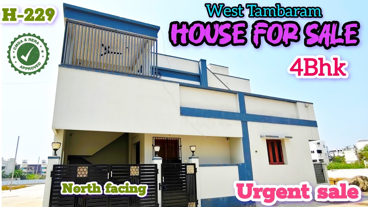 West Tambaram 4BHK House for Sale | 1184 Sqft Land | 1700 Sqft Build | CMDA Approved | North Facing