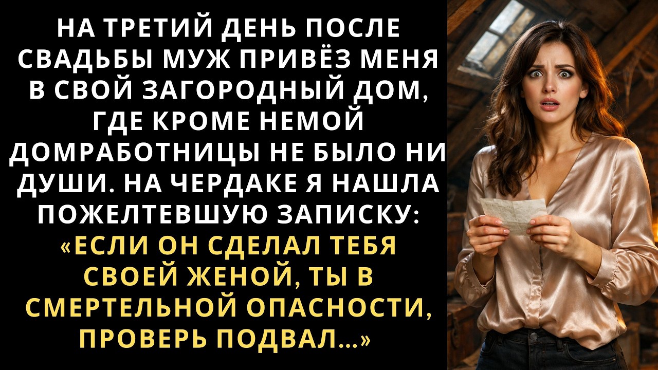 На третий день после свадьбы муж привёз меня в свой загородный дом, где кроме немой домработницы