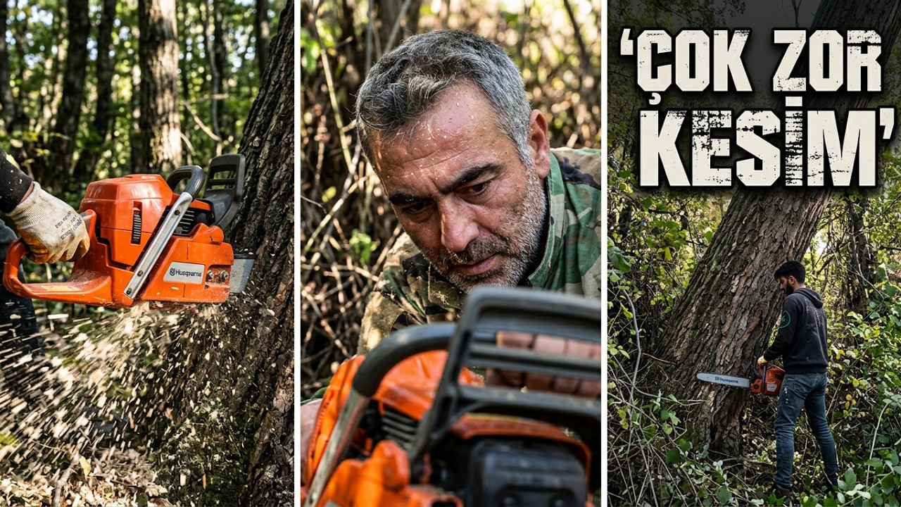 Çok Zor Kesim - Husqvarna 61 Ve Orac 455 Ranger Motorlu Testere İle Ağaç Kesimi