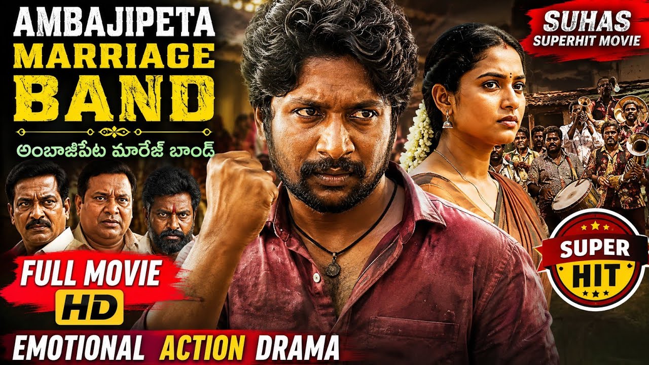 Ambajipeta Marriage Band Telugu Movie | Suhas | English Subtitles | Emotional Village Action Drama