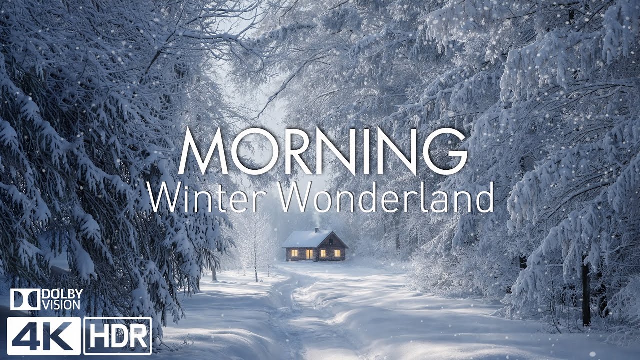 WINTER WONDERLAND 4K ❄️ Morning Snow & Scenic Relaxation Film With Inspiring Cinematic Music