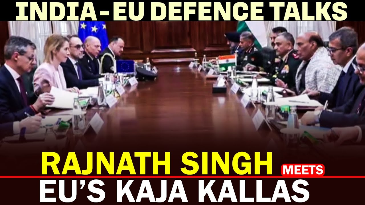 WATCH:RM Rajnath Singh meets EU’s Kaja Kallas & other delegation for Defence & Security talks |Delhi