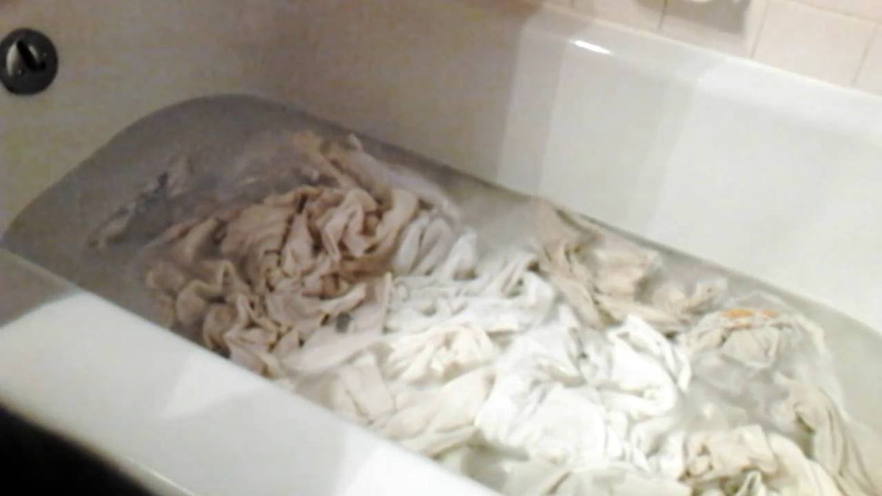 Cleaning yellowed or stained vintage linens using Restoration powder by Engleside Products