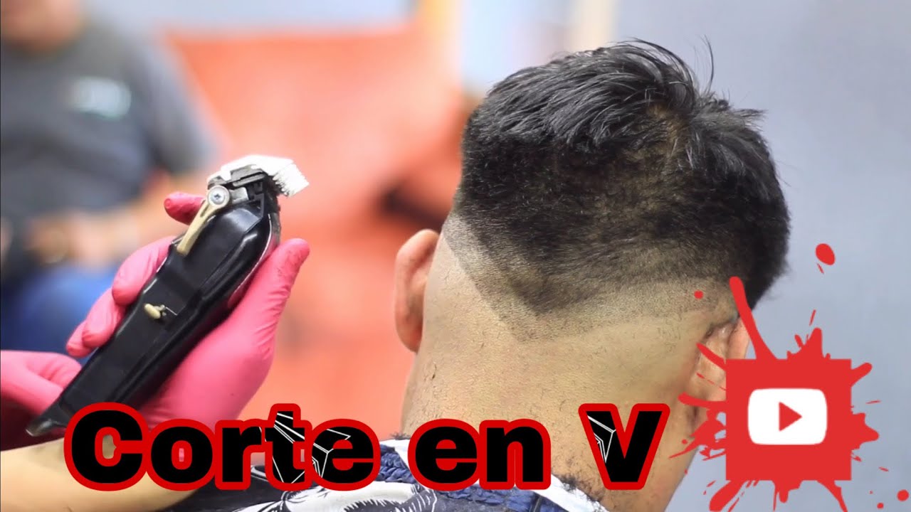 Corte en tipo V/como hacer un Fade con la parte de atrás en V/curso de barbería/como borrar la línea
