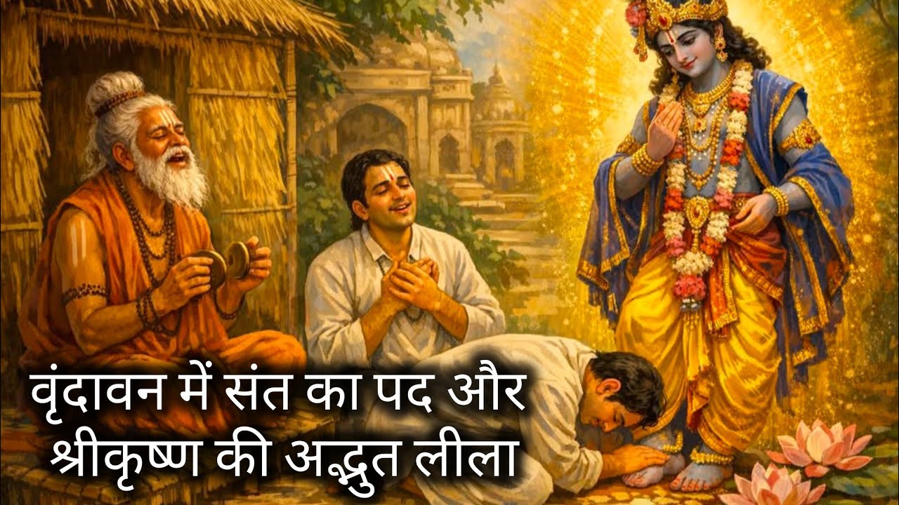 वृंदावन में संत का पद और श्रीकृष्ण की अद्भुत लीला | सच्ची भक्ति की प्रेरक कथा।