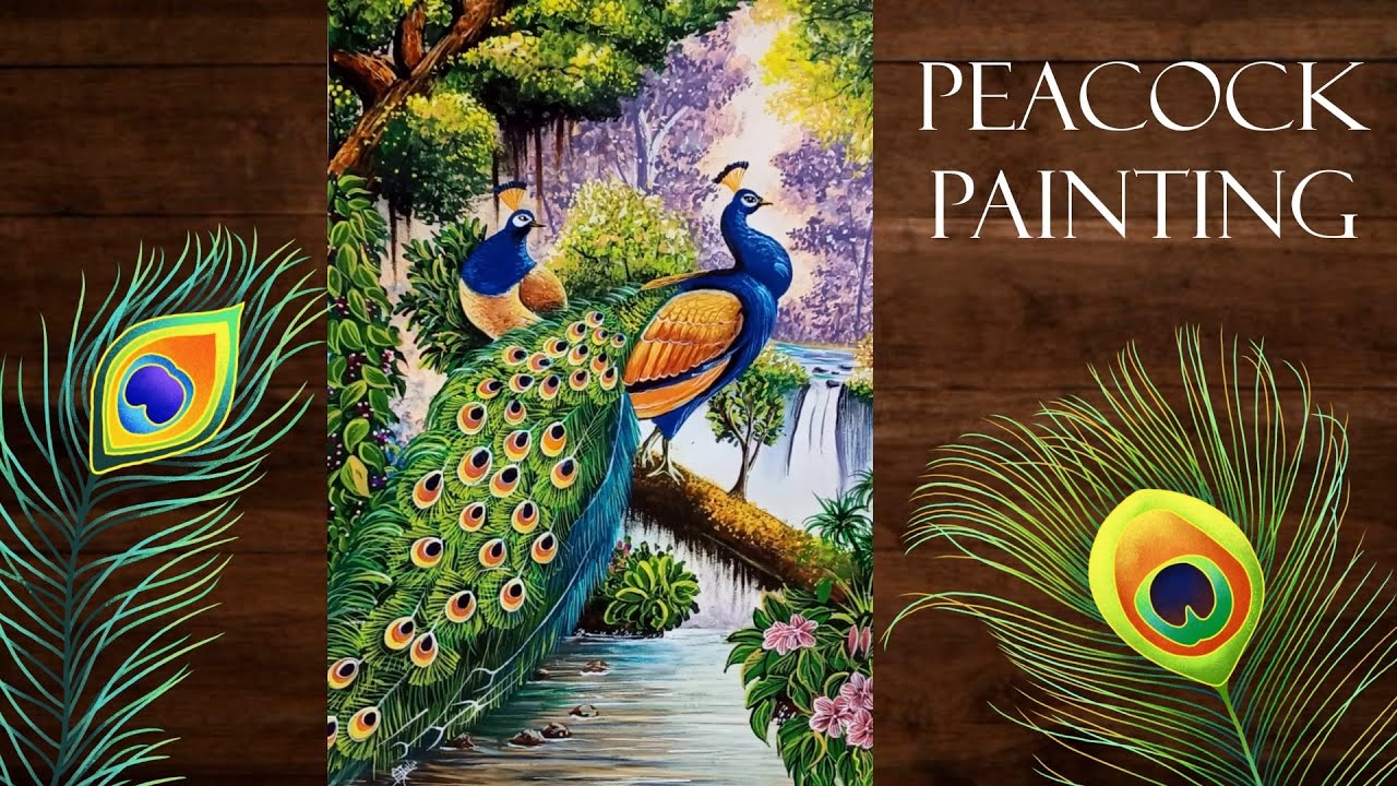Peacock Painting , Peacock Acrylic Painting , Acrylic Painting Tutorial , Step by Step For Beginners