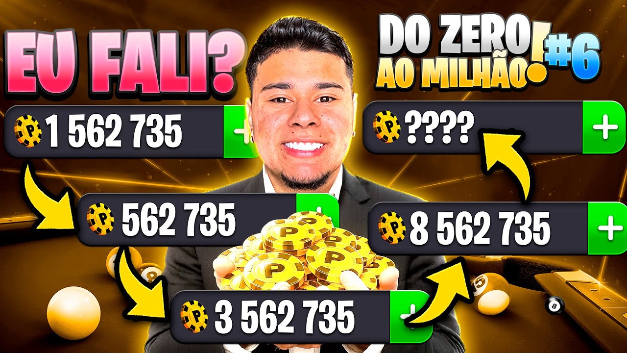 QUASE FIQUEI ZERADO no 8 Ball Pool e TIVE QUE ARRISCAR TUDO 😥 DO ZERO AO MILHÃO #6 