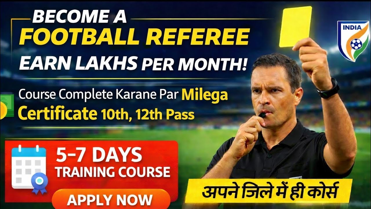 Become Football Referee in India 2026 | AIFF Certificate Course | 10th 12th Pass Apply Now⚡All India
