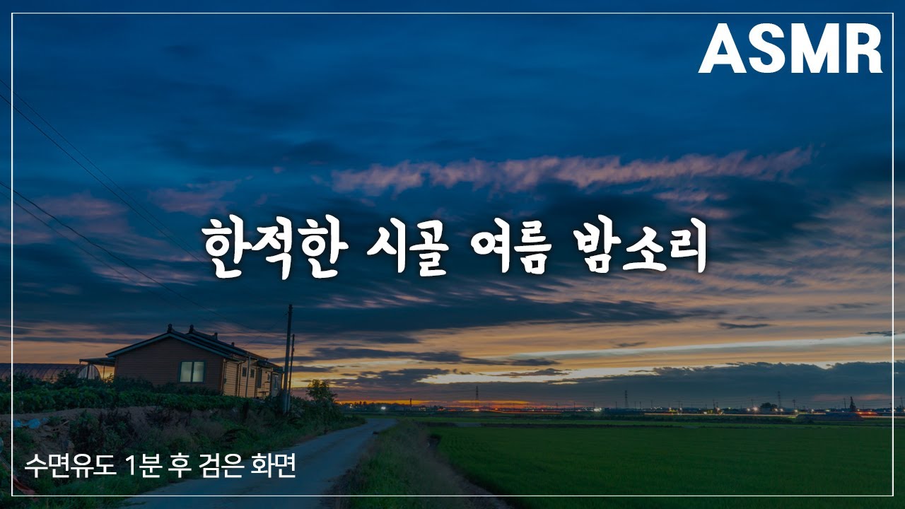 [중간광고X][8시간] 한적한 시골 여름 밤 소리🍉 | 할머니댁 | 시골 | Nature | Night Ambience | sleeping | 불면증 | ASMR | 풀벌레소리