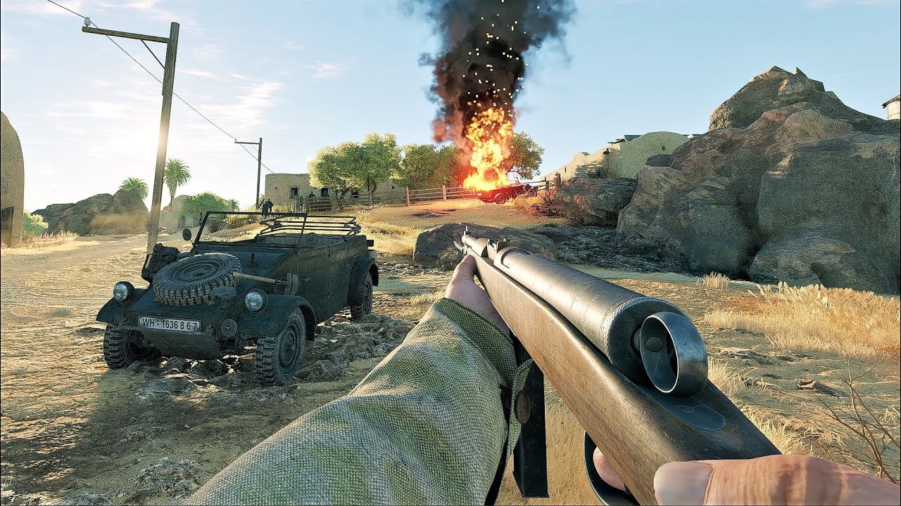 Enlisted Gameplay - Italy/Germany vs UK/USA - Kahif Cave - Battle of Tunisia