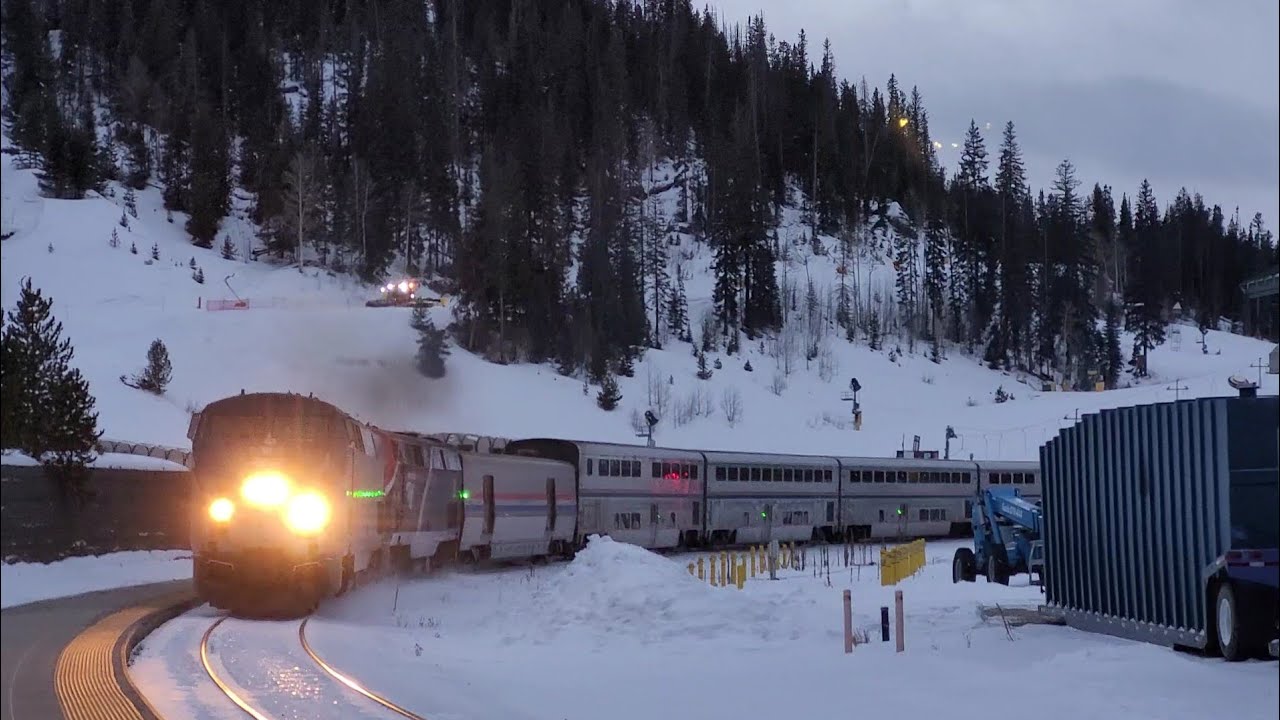 Eastbound California Zephyr passes Winter Park Resort, CO (WPR)