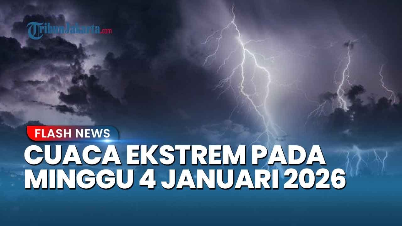 BMKG: Wilayah Berpotensi Hujan Lebat dan Angin Kencang pada Minggu 4 Januari 2026