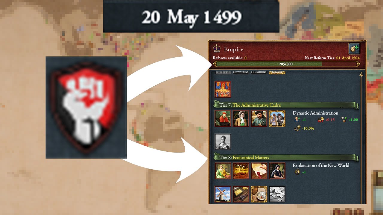 I got to Tier 8 Government Reform by 1499 in just 3 Steps!
