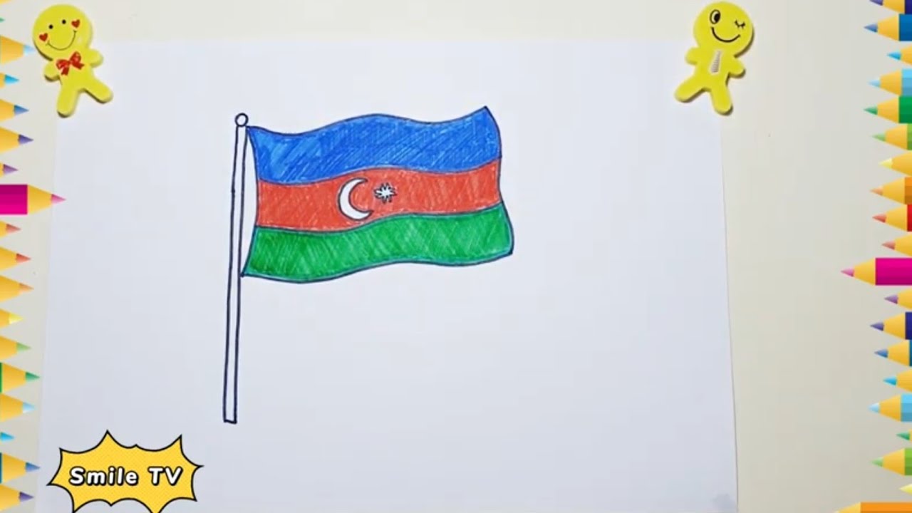 AZƏRBAYCAN BAYRAĞI \ ÇOX ASAN BAYRAQ ÇƏKMƏK \ #rəsmçəkmək #sekilcekmek #şəkilçəkmək​