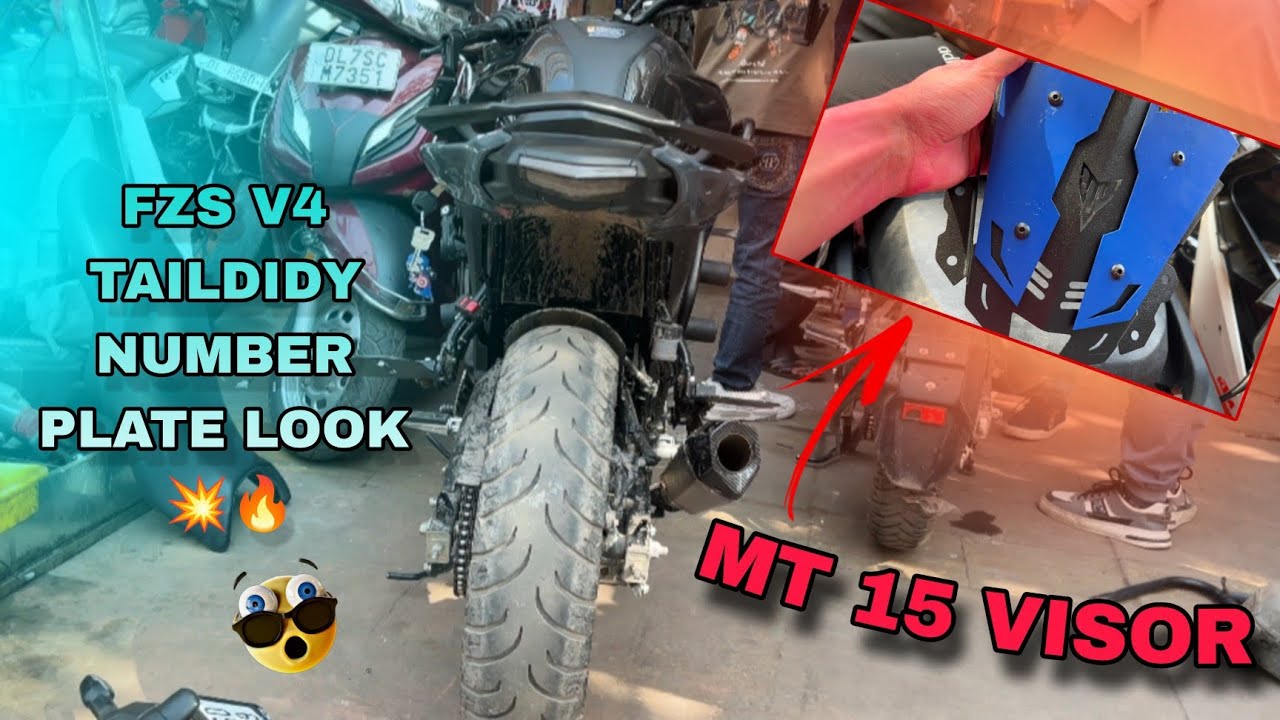 FZS V4 S Taildidy and Mt15 visor install Modification 🔥💥