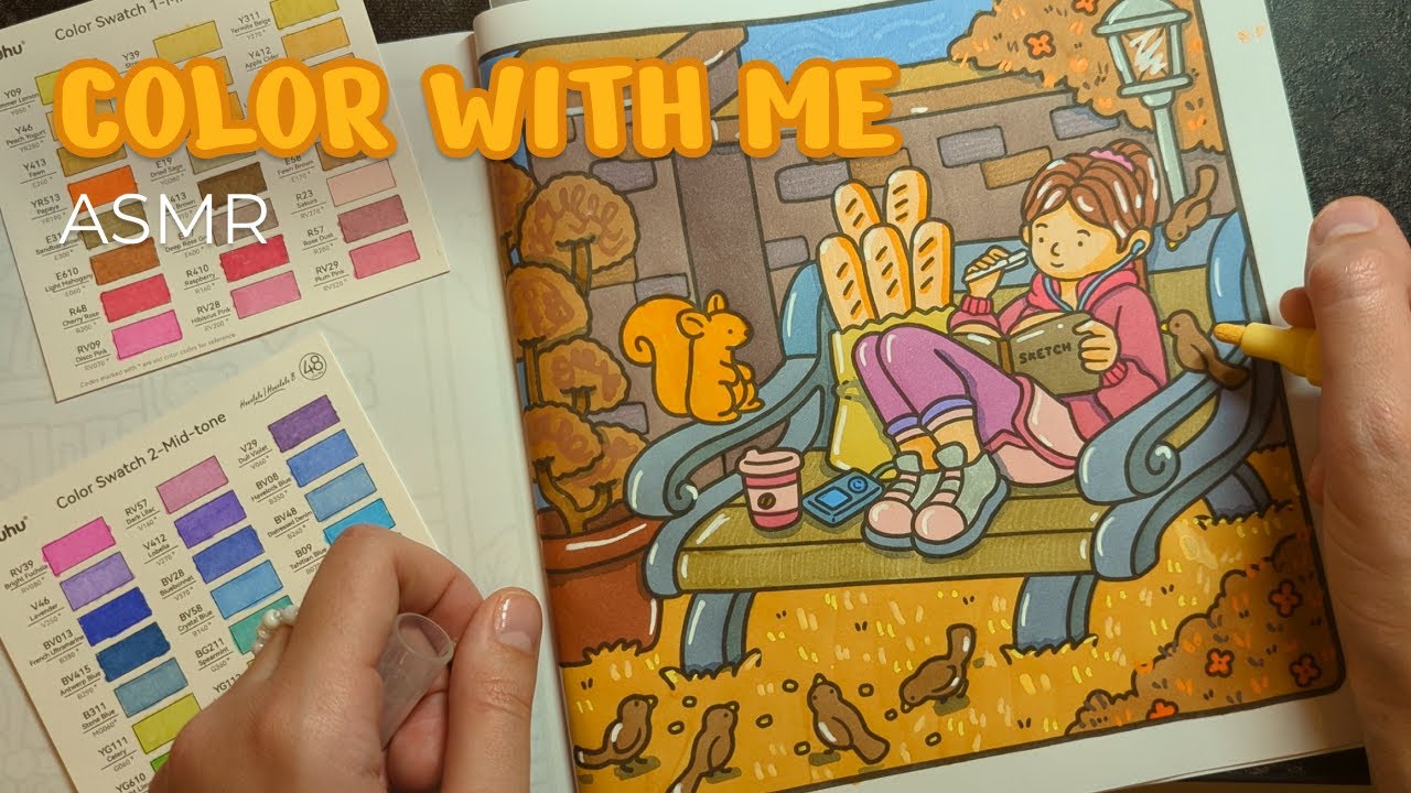 Color with me ASMR🍂 | Coco Wyo with Ohuhu Markers🪄 | No Talking
