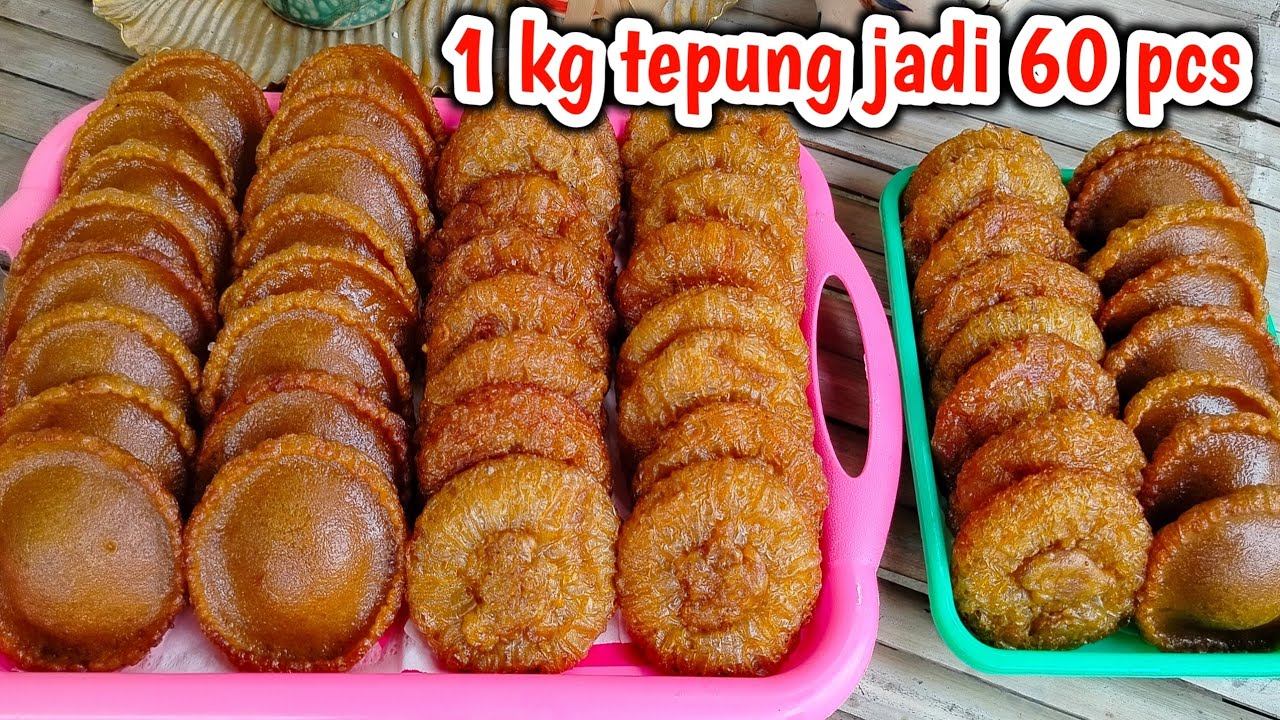 resep kue cucur takaran 1 kg tepung,tips lengkap empuk lembut berserat bertopi dan berenda 