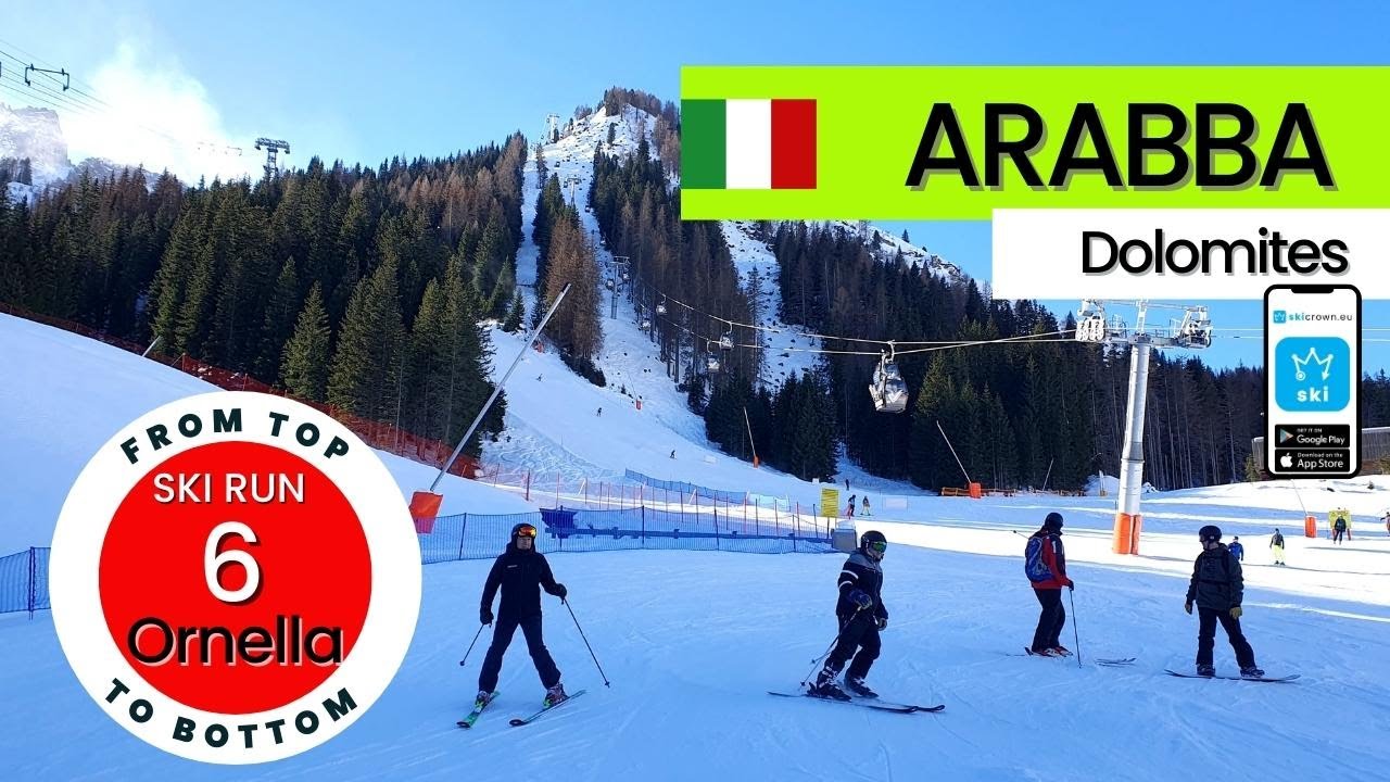 Arabba Italy /ski run 6 Ornella, from top to bottom