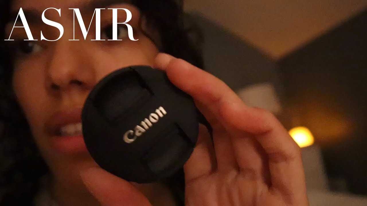 ASMR camera + tripod sounds with heavy rain