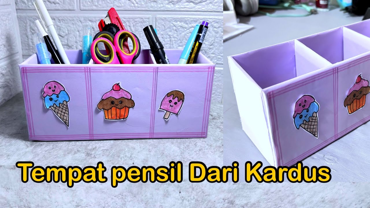 Tempat Pensil Dari Kardus Bekas || Kerajinan Kardus Bekas