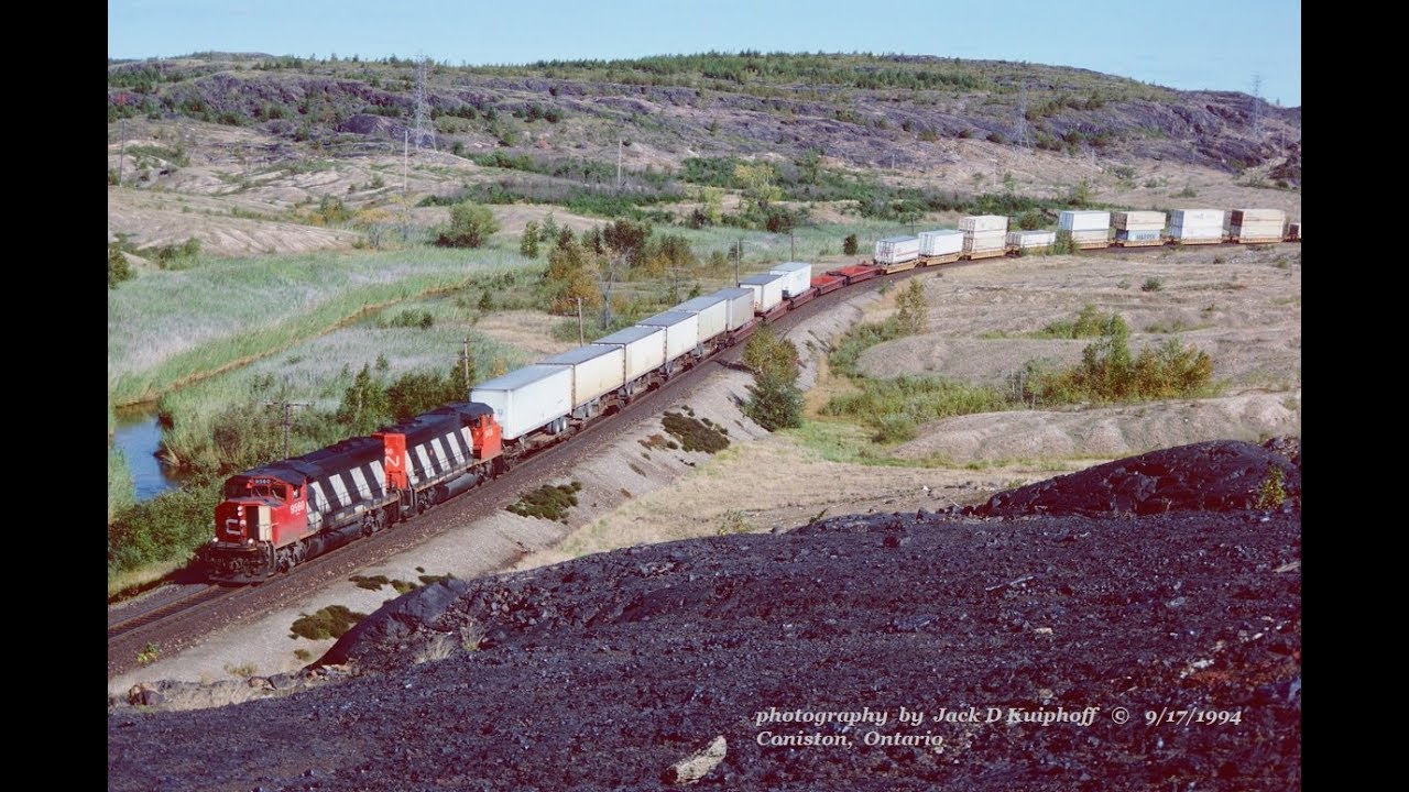 HOT RAIL, CN CP VIA, action on Coniston diamond,  near Sudbury in northern Ontario. September 93/94
