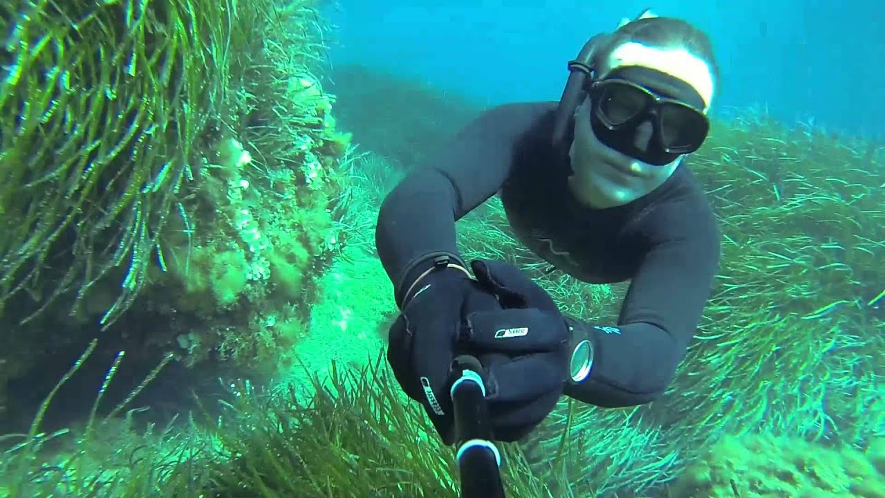 Freediving at Xarraca Beach in Ibiza, Spain