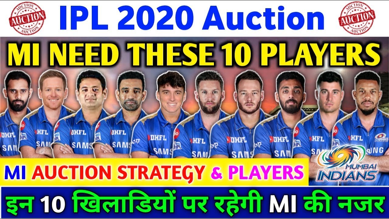IPL 2020 Auction - Mumbai Indians Full Auction Strategy & 10 New Players For IPL 2020 | MI SQAUD