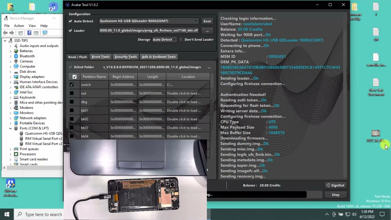 Redmi Note 10 Pro (sweetin) Flashing With AvatarAuthTool