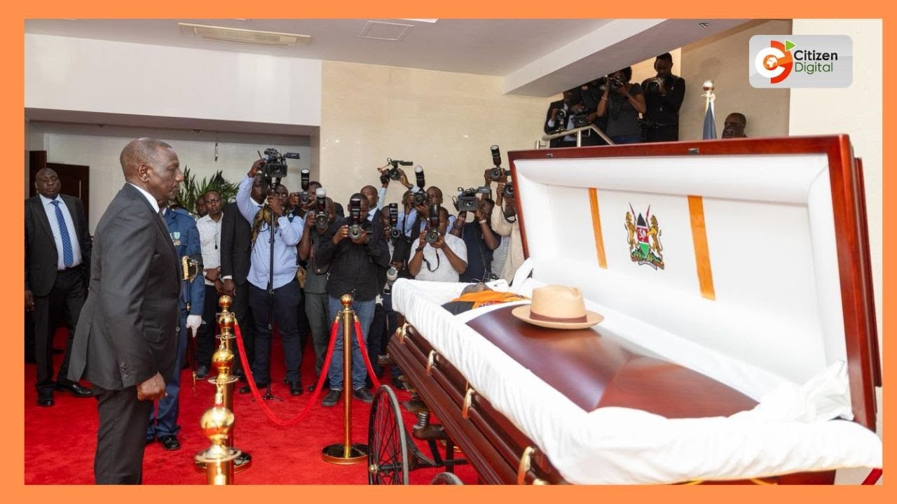 President Ruto leads family, dignitaries in viewing Raila Odinga’s body at Kasarani Stadium