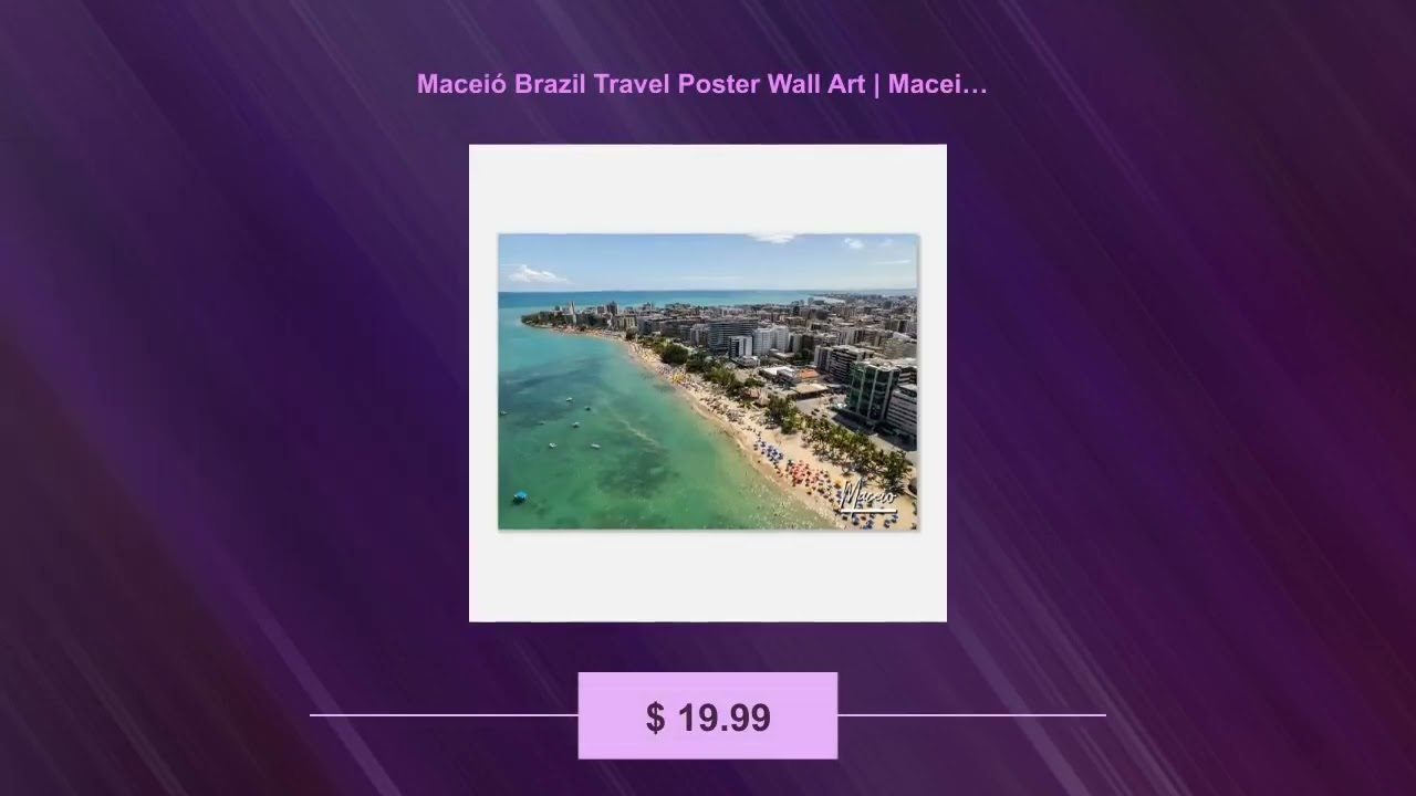 Macei&oacute; Brazil Travel Poster Wall Art | Macei&oacute; Pajucara Beach Home Decor | Macei&oacute; Skyline Print | ...