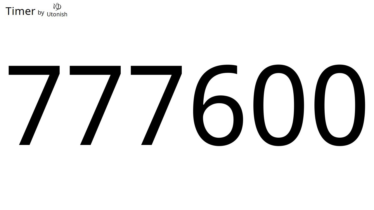 777600 Second Countdown Timer