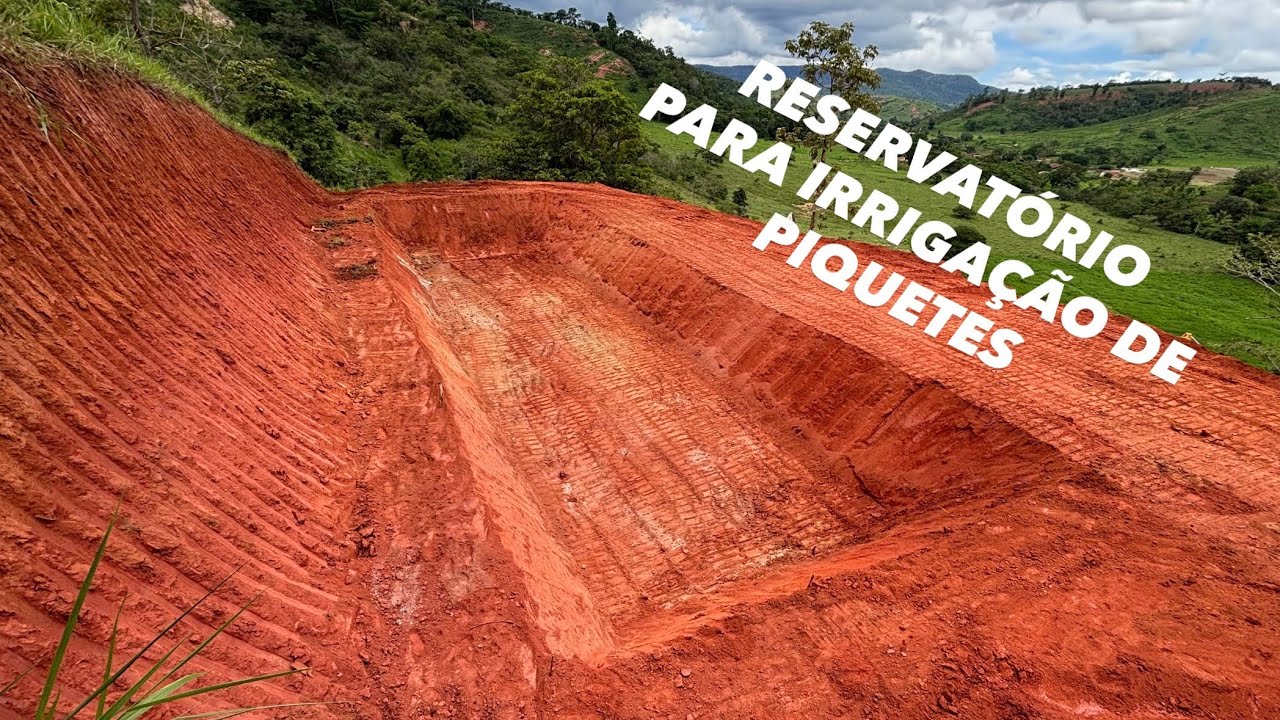 RESERVATÓRIO PARA IRRIGAÇÃO DE PIQUETES | ESCAVADEIRA KOMATSU 