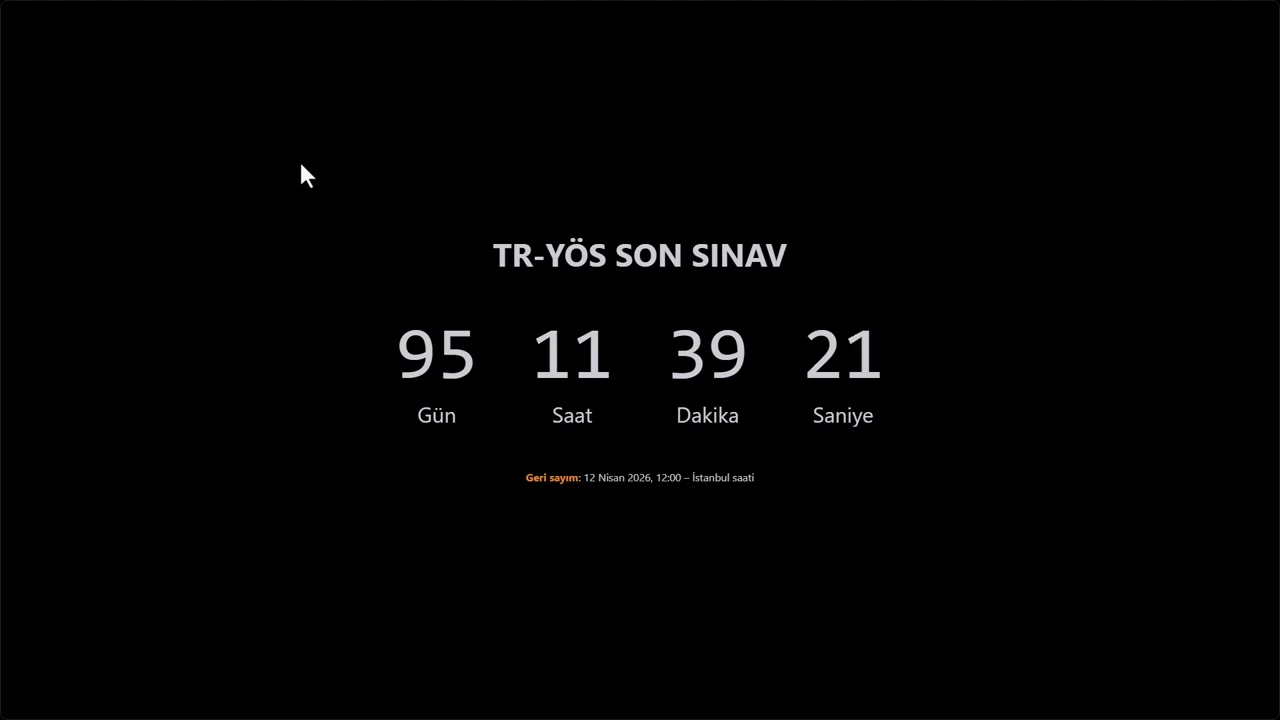TR-Y&Ouml;S 2026 &ndash; Sınava Son 100 G&uuml;n Kaldı! 🚀 &ccedil;alışmadan kazanabilmenin yolu