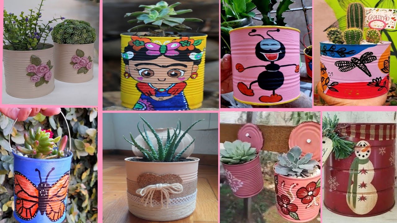Ideias Criativas com Latas para Plantas e Jardim #youtubeshorts