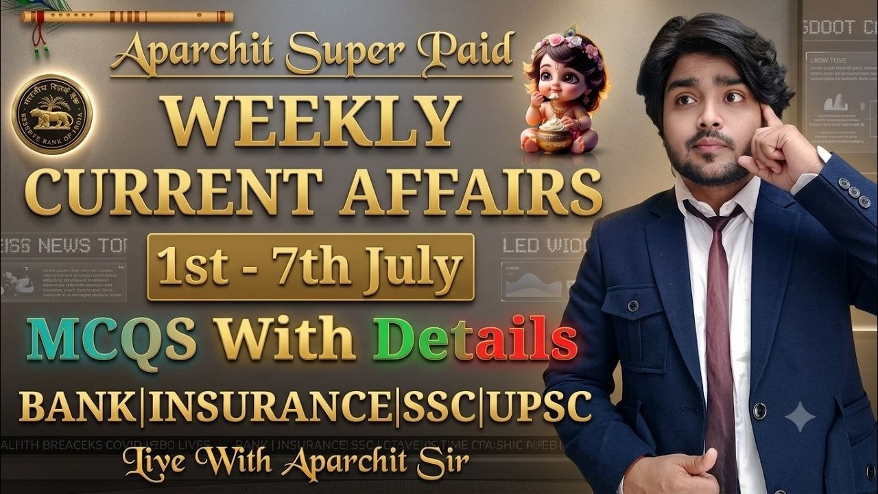 🔥July 1st&ndash;7th | Weekly Current Affairs MCQs with Explanations for All Exams 2026 | By Aparchit Sir