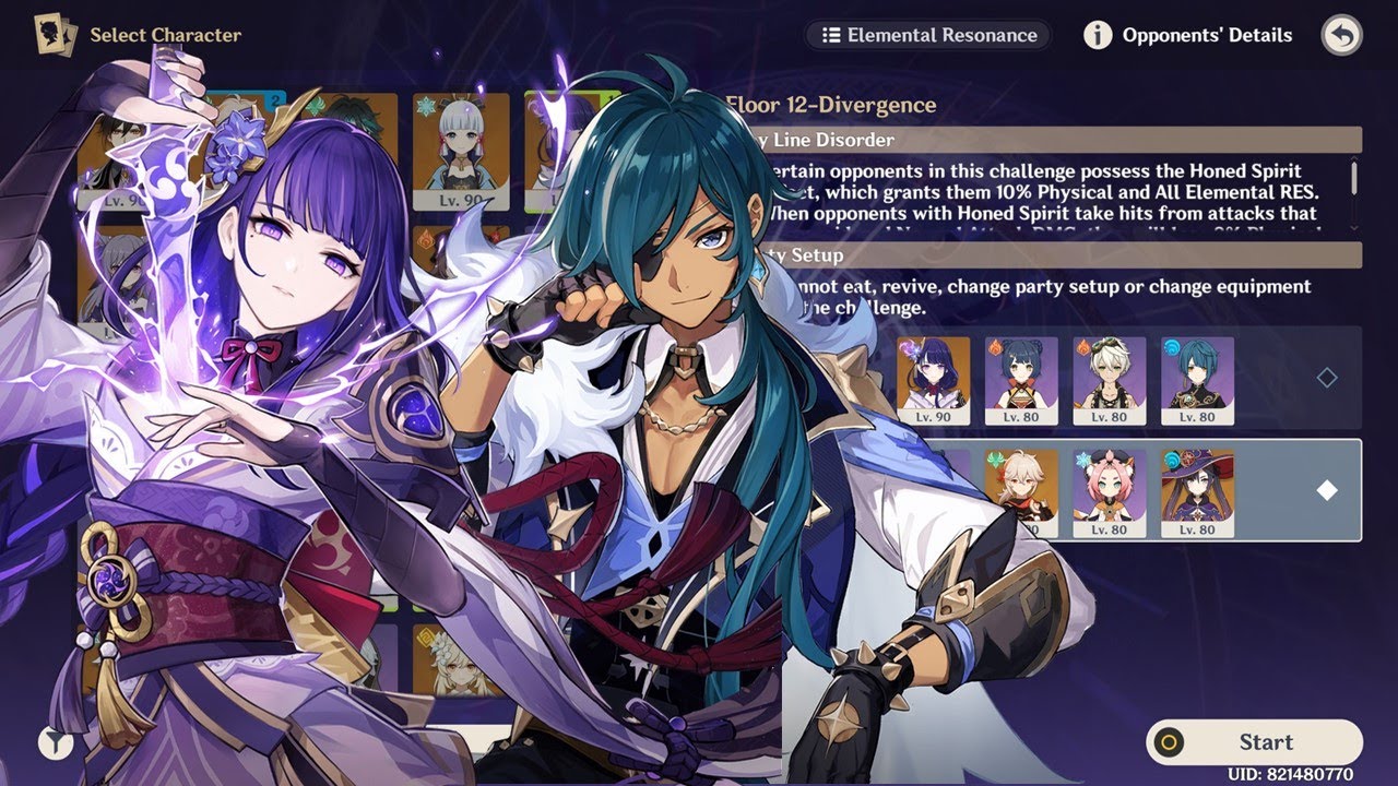 Genshin Impact 2.4 Spiral Abyss  Floor 12 | Kaeya Permafreeze team and C0 Raiden National team