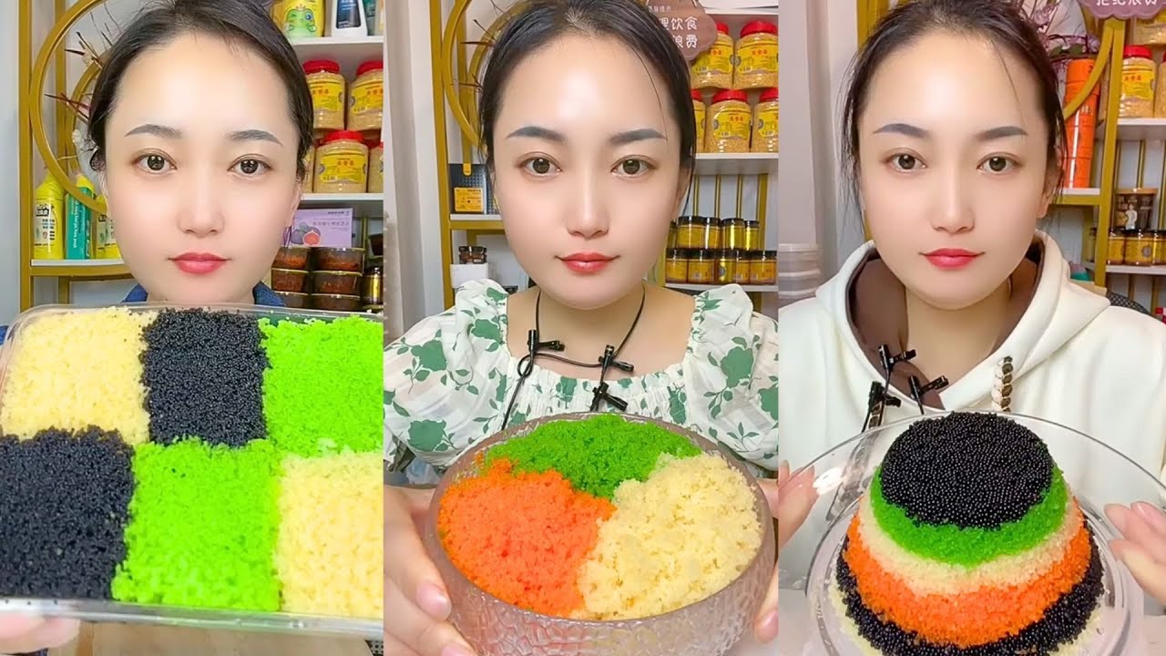 Rainbow Fish Roe ASMR Eating Sounds | Colorful Texture Mukbang #321