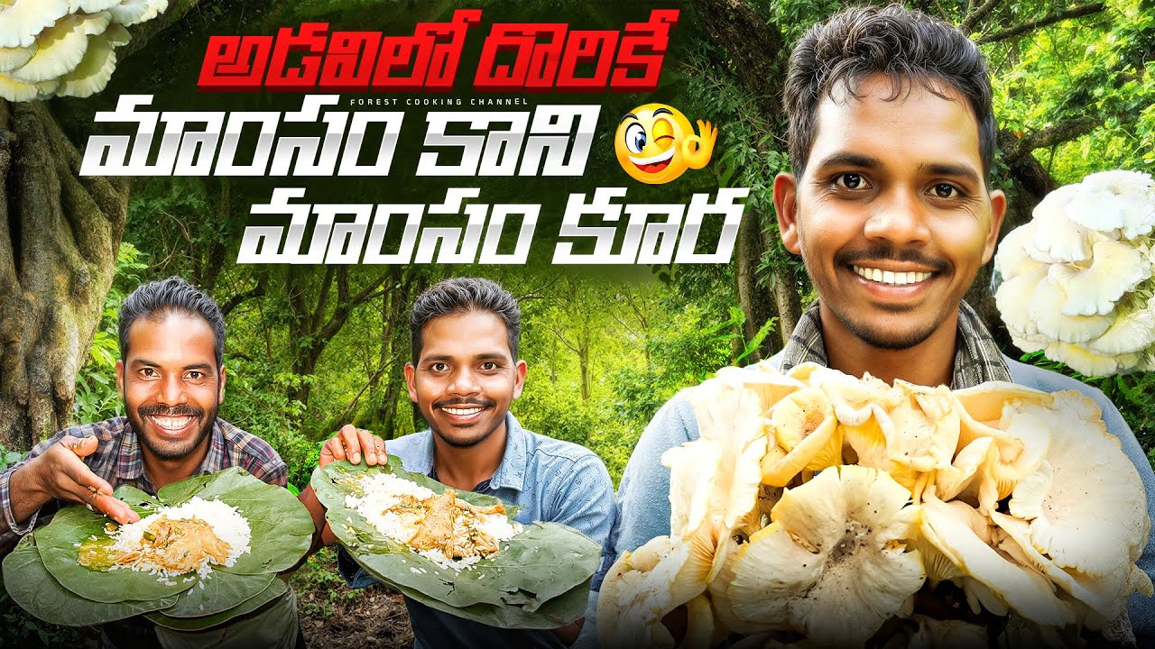 Bamboo Mushroom : అడవి మాంసం కూర🔥 వర్షంలో భోజనం | Forest Cooking
