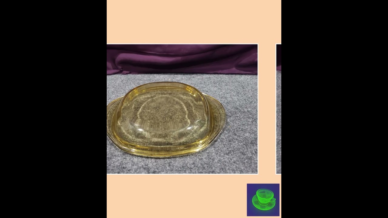 Vintage Mexico #3 Square Amber Glass Casserole Baking Dish with Lid