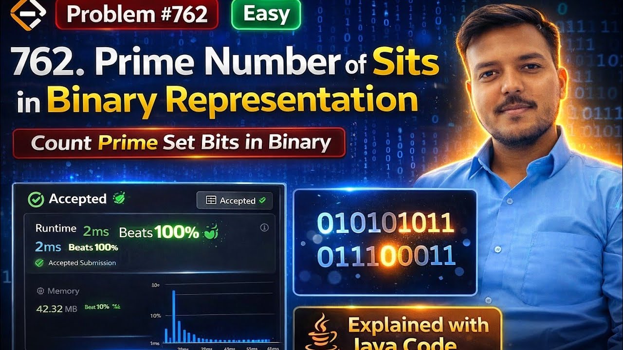 LeetCode 762 | Prime Number of Set Bits | Brute Force to Optimized Approach | Java Solution