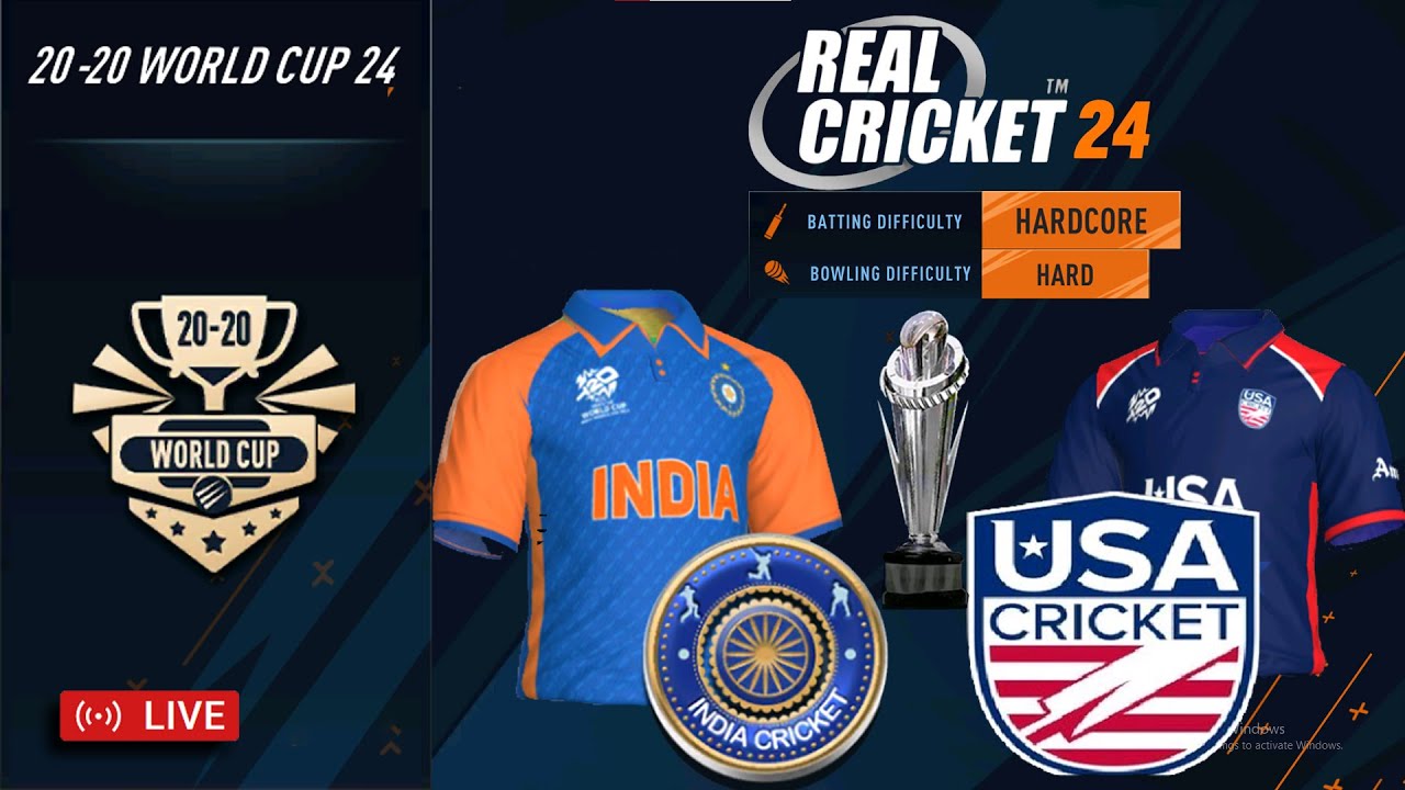 T20 World Cup | USA vs India: Real Cricket 24 New Worldcup 2024 Update Live Match Stream