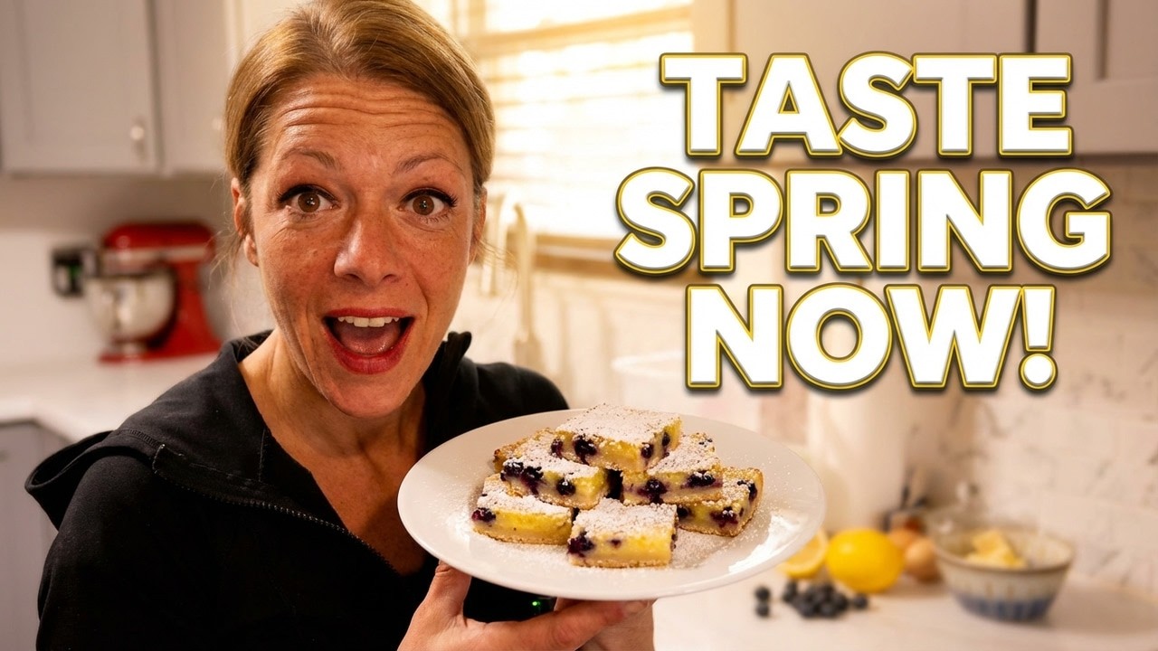 Blueberry Lemon Bars | Buttery, Fresh & Bursting with Spring Flavor!