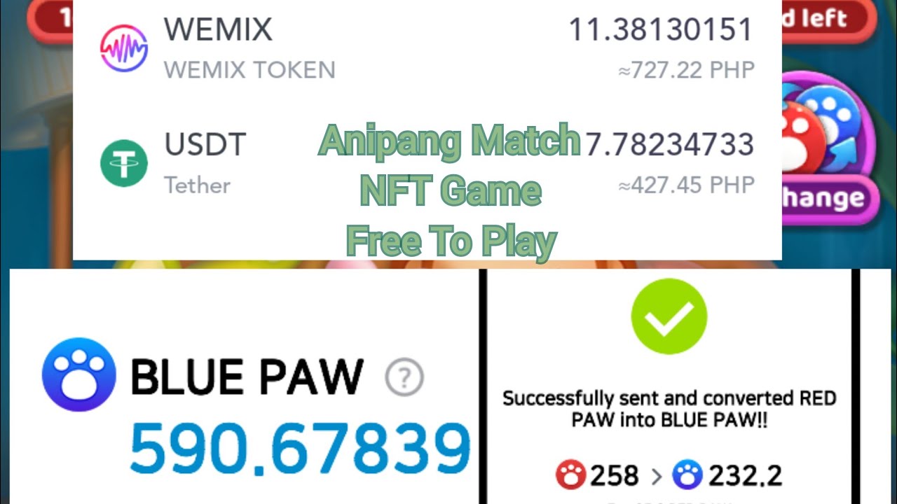 Anipang Match Nft Game Free to Play  Pvp Game Airdrop Blue Paw
