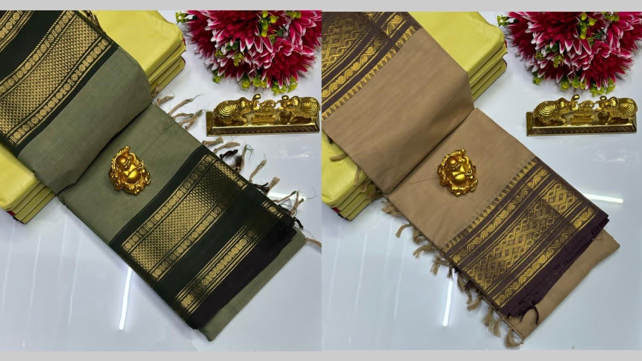 Kanchi cotton sarees with running blouse🦚 Whatsapp: 9486877976 #trending #kanchicotton 