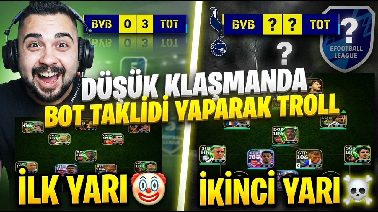 DÜŞÜK KLASMANDA BOT TAKLİDİ YAPARAK RAKİPLERİ TROLLEDİM! 😂 eFootball Mobile 2026