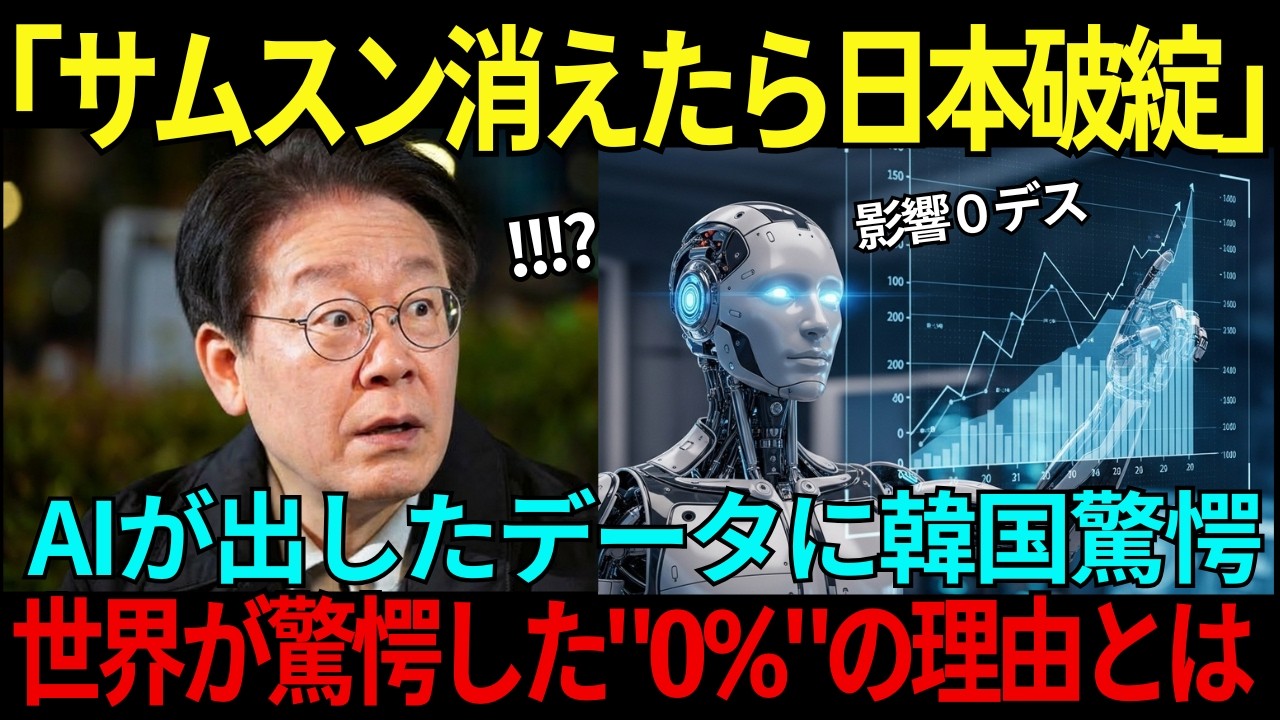 【海外の反応】「サムスンが消えれば日本は終わる！」韓国の経済番組で放送事故→AIが出した衝撃のデータに会場が騒然...韓国人が驚愕した日本の力とは
