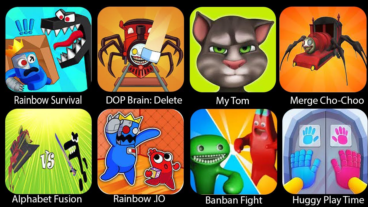 Dop Brain: Delete, Rainbow Survival, Banban Fight, My Talking Tom, Alphabet Fusion