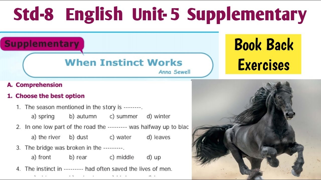 When Instinct Works 8th standard Book Back Answers | 8th English Unit 5 Question Answers